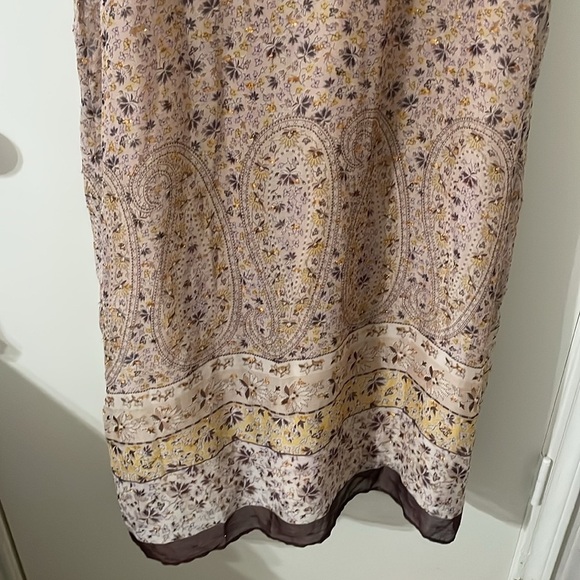 Ann Taylor Tan Cream Smocked Midi Dress - Picture 10 of 14